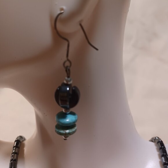 Hand Strung Beaded Necklace and Earring set - Picture 3 of 5